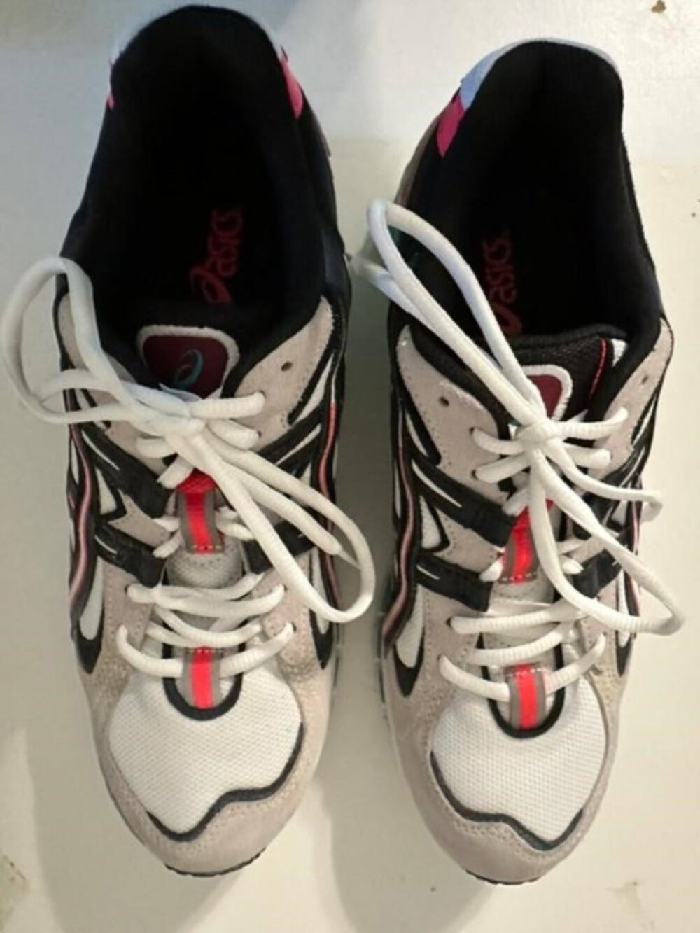 Asics Women's White, Black and Pink Athletic Sneakers
